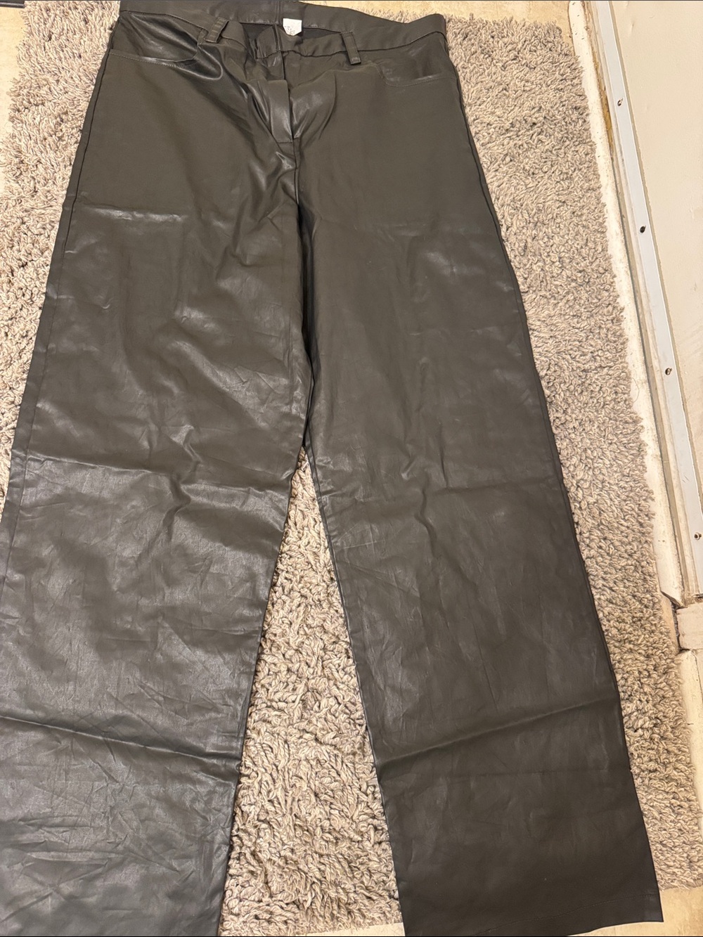Yeezy pt-04 Men's Faux Leather Straight-Leg Pants SIZE 2